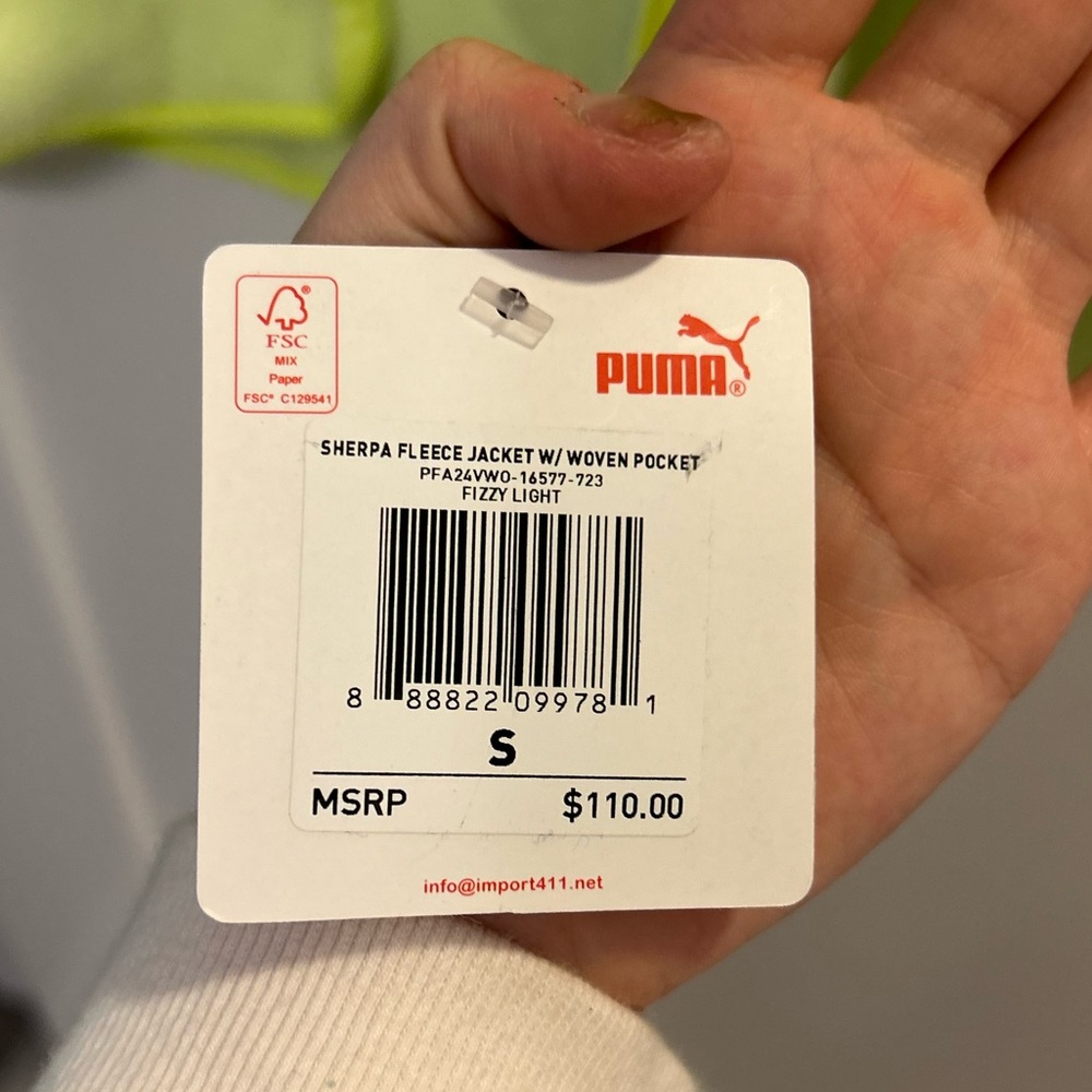 NWT Puma Sherpa Jacket with Woven Pocket - Picture 9 of 13